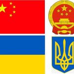 Державні прапори і герби Китаю і України