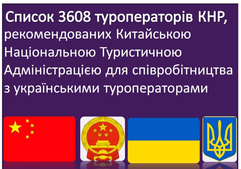 Список туроператорів Китаю для України