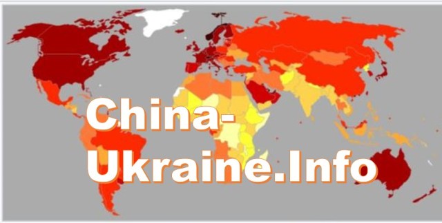 Карта світу, ВВП на душу населення, china-ukraine.info