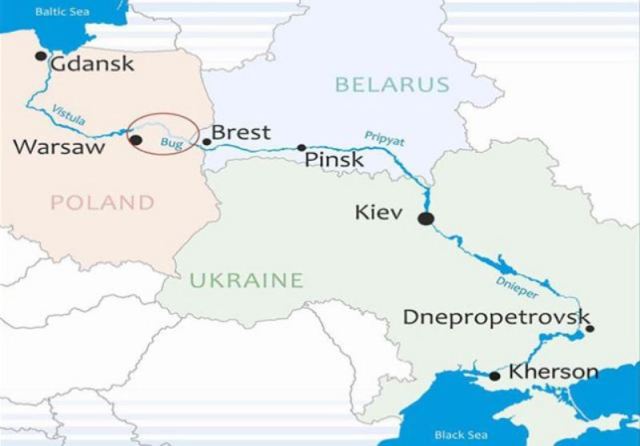 Річковий шлях від Балтійського моря до Чорного моря по річкам Вісла, Припять і Дніпро