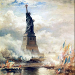 Unveiling of the Statue of Liberty Enlightening the World (1886) by Edward Moran. From Wiki