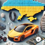 Ось ілюстрація з найпопулярнішими товарами з КНР в Україні. Вона містить смартфони, ноутбуки, будівельні матеріали, автозапчастини, дитячі іграшки, дрони та інші популярні товари.