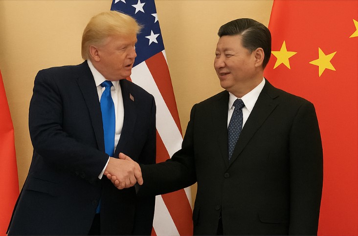 Дональд Трамп і Сі Цзиньпін - рукостискання